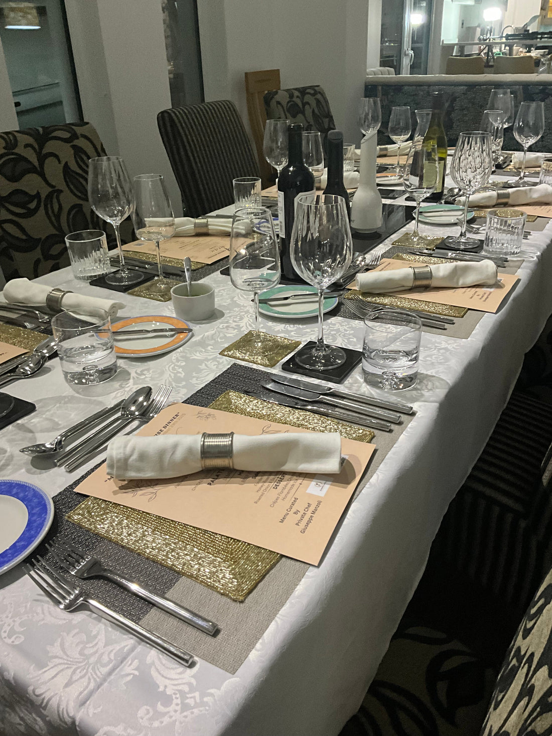 A table set for a milestone celebration dinner in Scotland